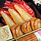 Food samples of Osechi or new-year-day dishes, Osozai or side dishes, and pickles